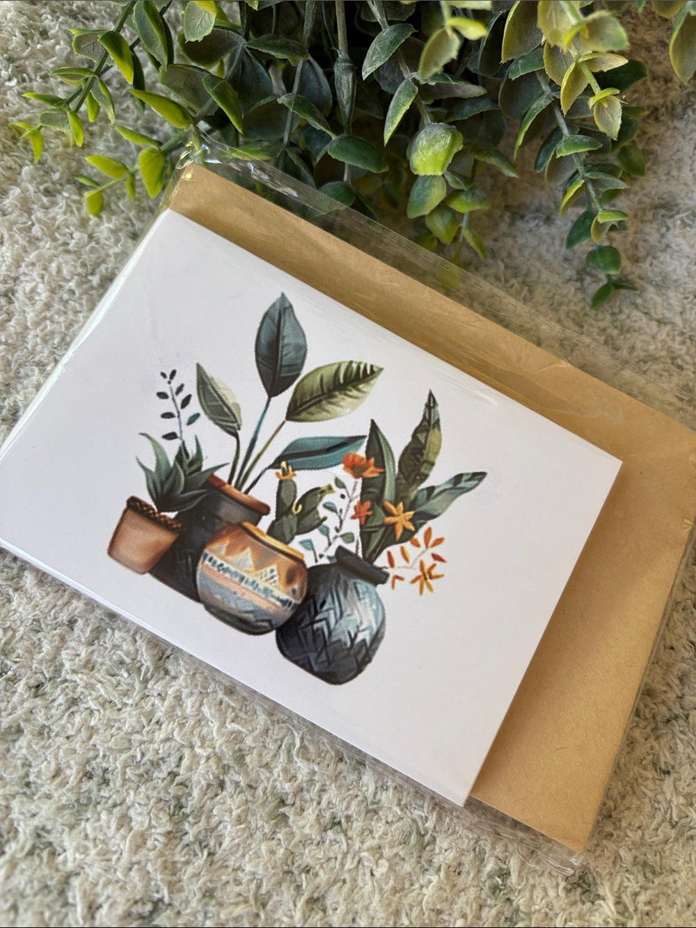 Tropical Paradise Potted Plants Blank Note Cards Set of 6 NWT HC